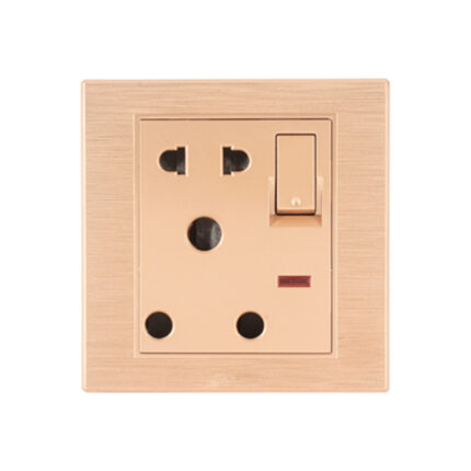 15A 5 Pin Switch Socket with Neon 3Pin Round appollopowerltd